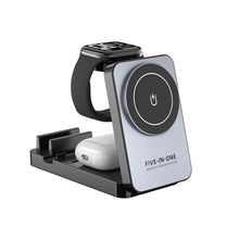 5 in 1 Magnetic Wireless Charger Foldable Charging Station Fast 15W Qi Charger for iPhone Samsung Huawei Xiaomi Watch AirPods