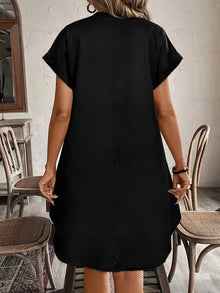 Women's Vintage Portrait Print Button Down Shirt Dress