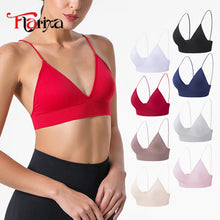 Flarixa Triangle Cup Deep V Neck Bralettes Camisole Bra for Woman Yoga Top Corset With Push Up Effect Soft Underwear Lingerie