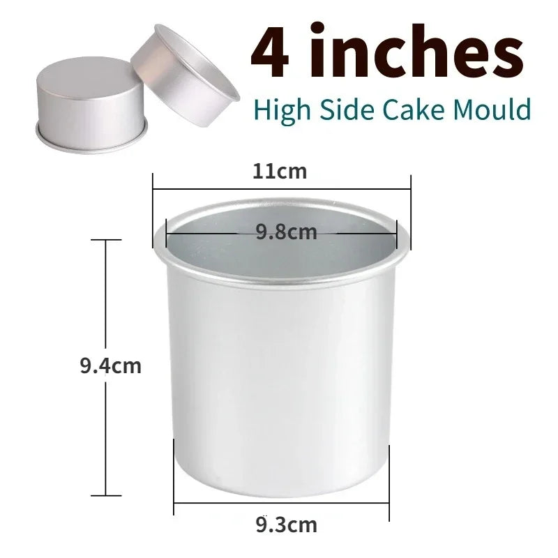 Aluminum Alloy Round Chiffon Cake Pan Solid Bottom Angel Food Oven Cake Bread Mold Baking Tool 6/8 Inch Bake Pan  Baking Sheet