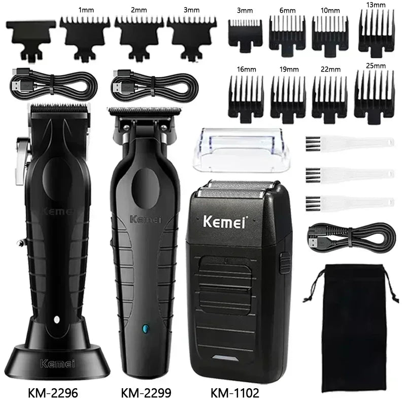 Kemei Hair Clipper Kit KM 2296 2299 1102 Trimmer