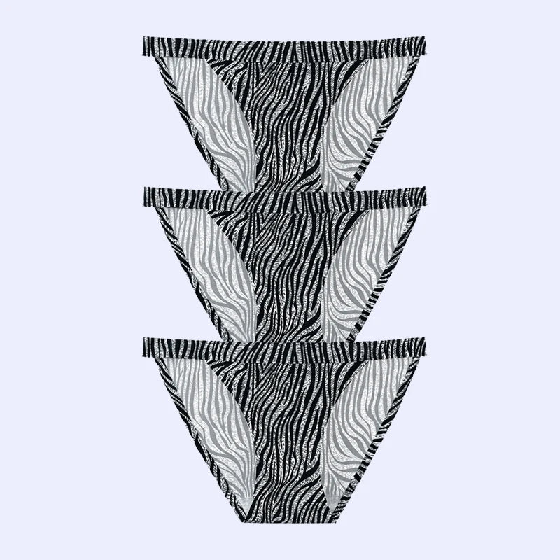 BANNIROU 3Pcs Women's Seamless Panties Briefs Sports Fitness Print Leopard Female Lingerie Intimates Underwear For Woman