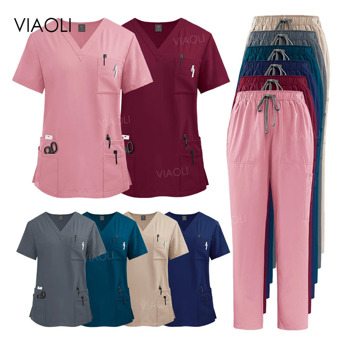 Vêtements médicaux en gros pour femmes, blouse chirurgicale, blouse de laboratoire avec poches, tenue dentaire, uniforme vétérinaire, articles de soins infirmiers doux