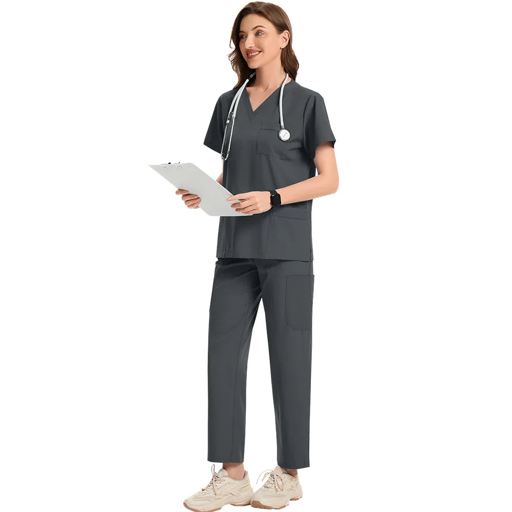Slim Fit Medical Uniforms Women Scrubs Sets Male Doctors Hospital Nurses Accessories Dental Clinic Spa Salon Workwear Clothes