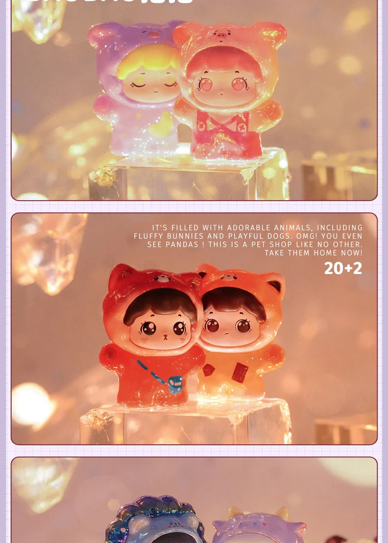 Genuine Baobao's Pet Store Spring Travel Series Blind Box Transparent Color Grain Full Style Mini Doll Ornament Cute Gift