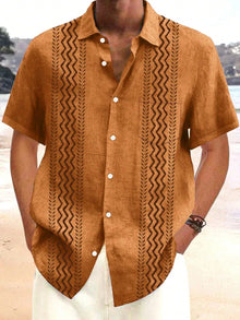 The 2025 summer new men's short-sleeved shirt is a casual and fashionable 3D printed streetwear