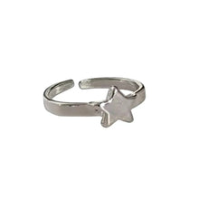 Punk Gothic Wings Ring Set Y2K Star Angel Wings Rings Couple Rings Adjustable Rings Five-Pointed Star Design Open Ring Women Men