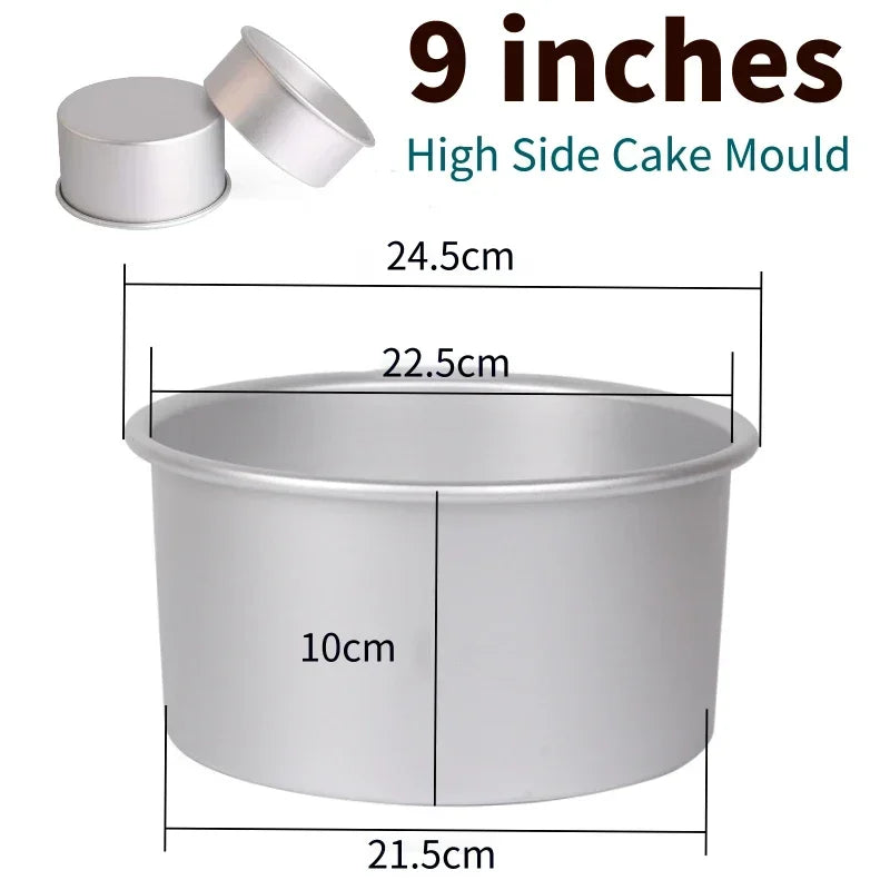 Aluminum Alloy Round Chiffon Cake Pan Solid Bottom Angel Food Oven Cake Bread Mold Baking Tool 6/8 Inch Bake Pan  Baking Sheet