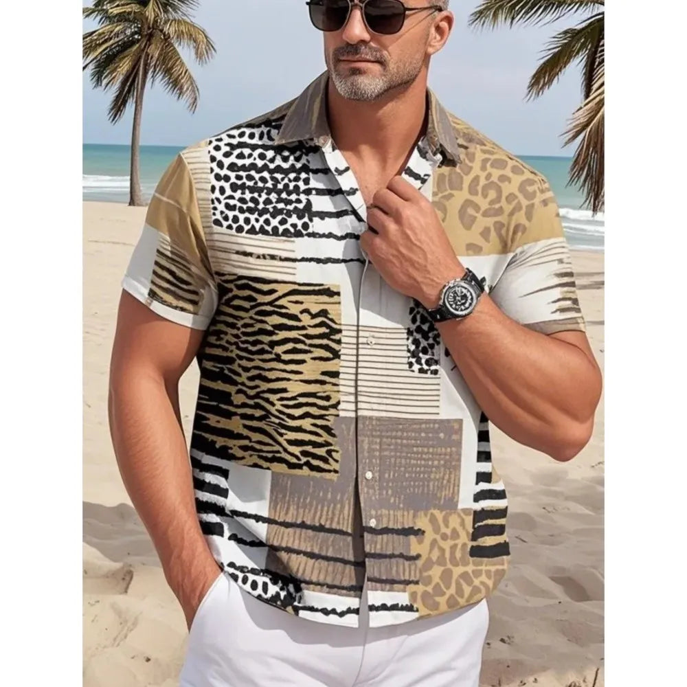 2026 Top Casual Men's T-shirts Shirts For Man Men's Shirts Menswear Clothing Personality Trendy Fashion Printed Vacation Buttons