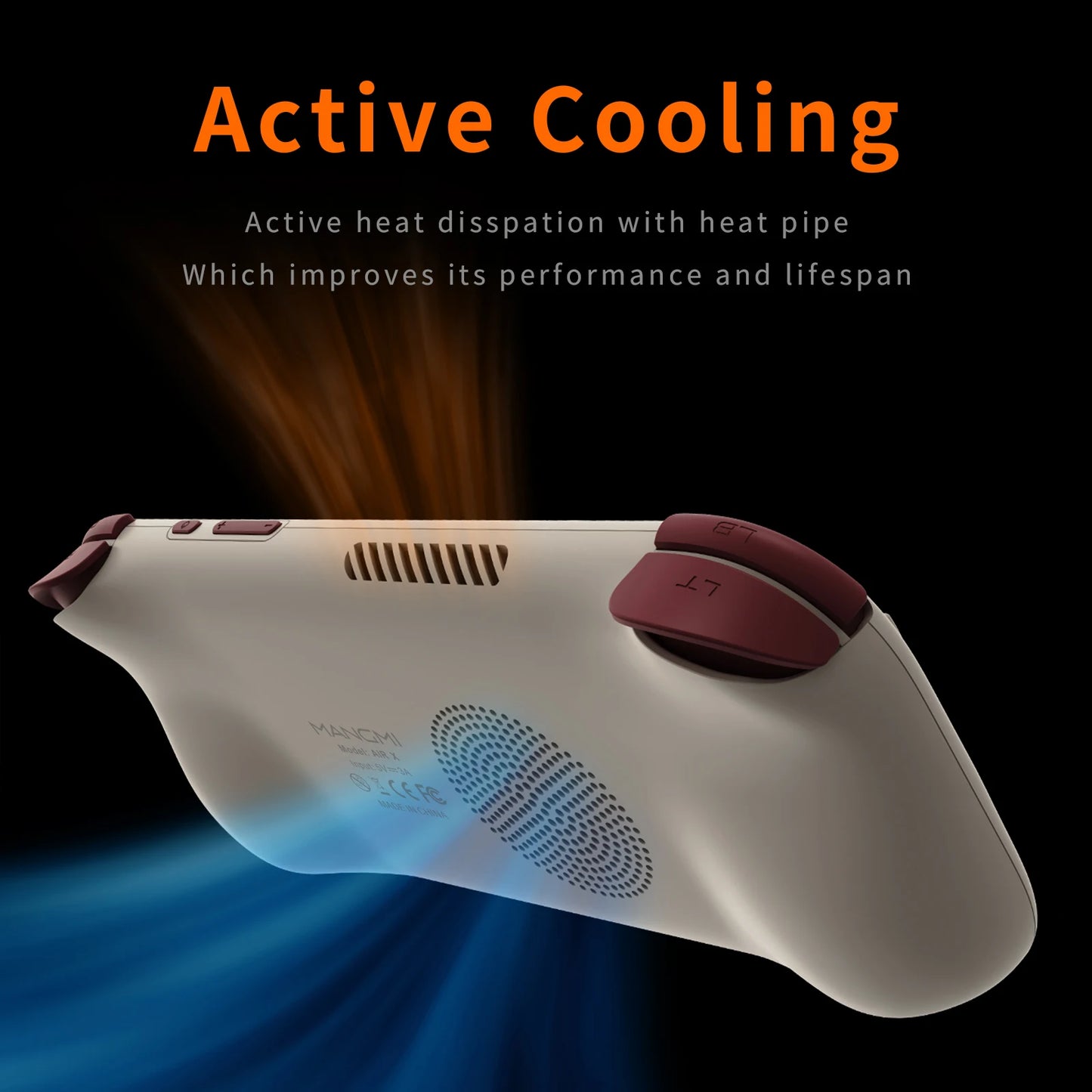 MANGMI AIR X Handheld Game Console Qualcomm Snapdragon 662 5.5'' Touchscreen Android 14 Active Cooling Fan 15W Fast Charging RGB
