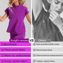 KUNGFU SCRUBS Nurses Uniforms Women Medical Scrubs Set Antibacterial Wrinkle Resistant Shirt Pant Fade Resistant Doctors Clothes