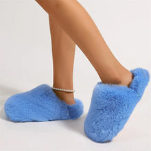 Winter Warm Fluffy Clogs Slippers Women Eva Fashion Fur Slippers For Woman Non Slip Home Slides Soft Faux Fur Fuzzy Slippers