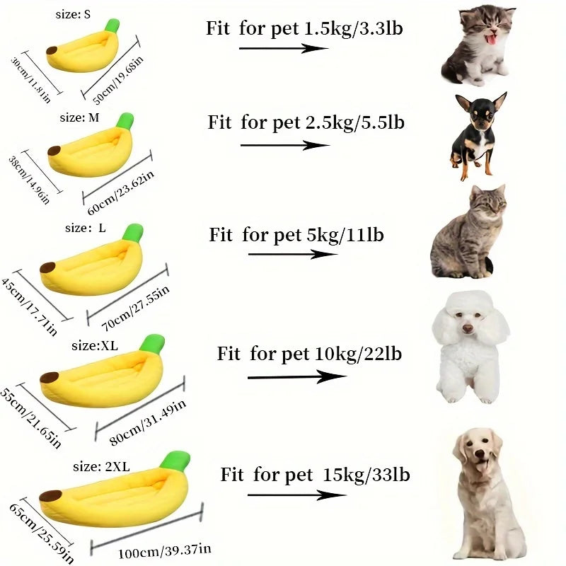 Large Dog Bed Cat Nest Winter Insulated Pad Removable Washable Thickened Pets Nest Banana Boat Dog Bed Cat Bed Pet Supplies