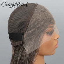 CrazyPearl Bob Wig Human Hair Salt and Pepper Grey Wigs 13X4 Straight Lace Frontal Wigs Human Hair Natural Hairline Gray Wigs