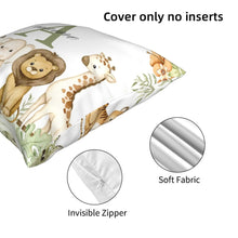 Animal with Name Pillow Case Personalized Pillow Dust Cover Bedroom Kids Wild Party Decoration Pillowcase Birthday Children Gift