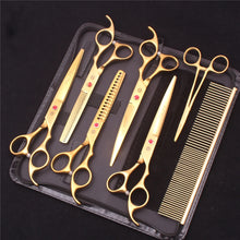 Pet Grooming Scissors Purple Dragon Japan Stainless Pink Curved Scissors For Dogs Dog Thinning Scissors Pet Chunker Shears Z3003