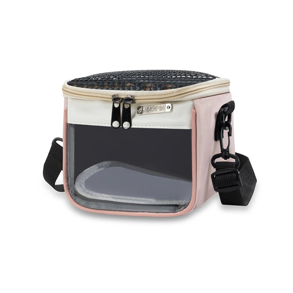 1PC Small Pet Travel Carrier Bag Breathable Mesh Top Clear Window Hamster Squirrel Parrot Outdoor Crossbody Shoulder Pouch Units