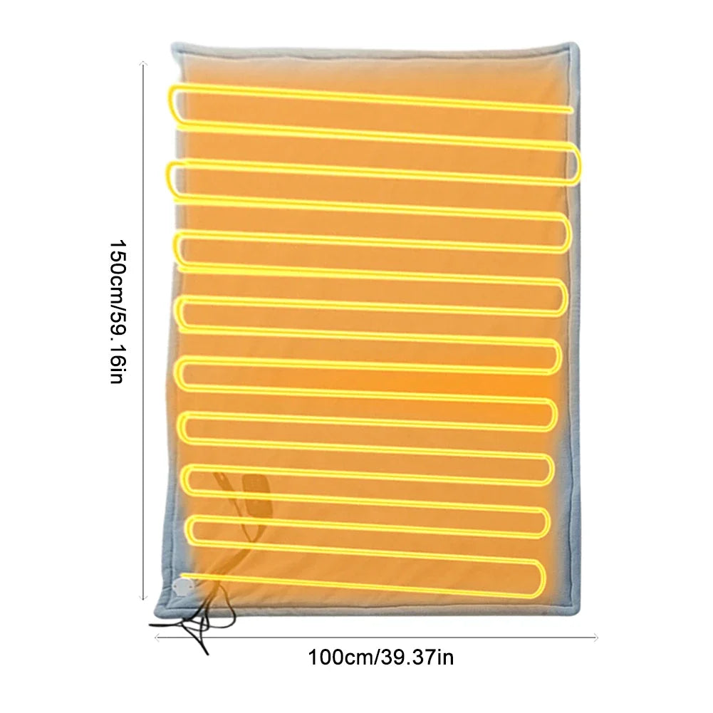 Electric Blanket Body Warmer Electric Heating Pad 12V Soft Heating Mat 9 Adjustable Temperature Electric Heat Blanket for Winter