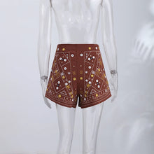 Embroidery Wide Leg Women Shorts High Waist All Match Female Pants 2026 Fashion Vintage High Street Patchwork Lady Streetwears