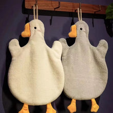 Cute Cartoon Big Goose Hanging Hand Towel Super Absorbent Quick Dry Wipe Cloth Soft Hanging Towel For Kitchen Bathroom Washroom