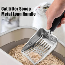 Pelle à litière pour chat avec long manche en métal, outil de nettoyage pour excréments d'animaux, accessoires pour animaux de compagnie