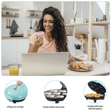 Dash Mini Donut Maker Machine Makes 7 Doughnuts 700W Double-sided Heating Non-stick Coating Electric Donut Maker Machine