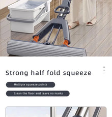 Collodion Mop Foldable Water Free Hand Washing Squeeze Cotton Head Replace Home Tiles Wood Household Cleaning Wringer Mopping