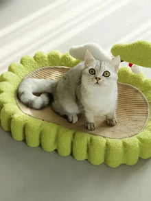 Cat scratch board, cat nest integrated, linen, non shedding, durable, large oval basin, cat claw board, non rotting, round cat