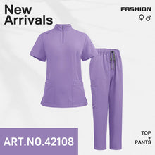 Neutral medical frosted stand up collar zipper design, doctor and nurse work clothes, operating room surgical clothes