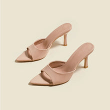 Women's Slippers 2026 New Summer Slim Heel Pointed Toe Worn with A Straight Drag Patent Leather High-heeled Slippers for Womens
