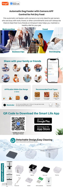 8L Automatic Smart Food Dispenser Timer ABS Bowl Auto Dog Cat Pet Feeding HD Camera WiFi Auto Feeder With TuyaAPP remote control