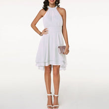 Robe élégante pour femme, robe midi d'été unie, taille haute, dos nu, sans manches, robe de soirée ajustée en mousseline superposée et courte pour femme