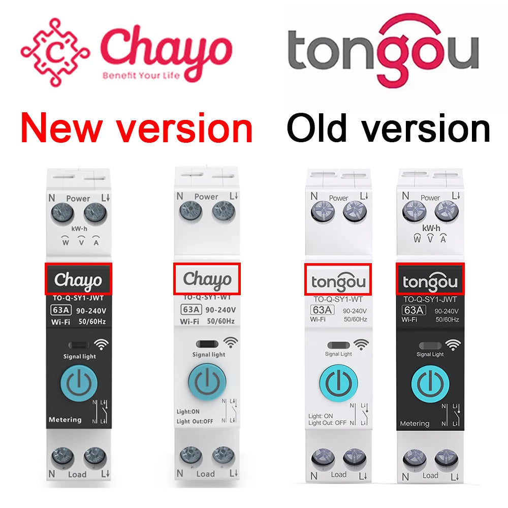 TUYA WIFI Smart Circuit Breaker Energy Meter 1P 16A DIN Rail for Smart Home Wireless Remote Control Smart Switch by APP TONGOU