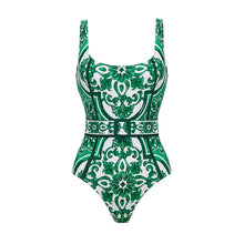 2024 Vintage Printed One Piece Swimsuit Women Beachwear