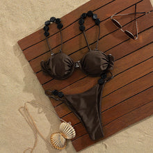 Golden Printed High Waist Bikini Set Push Up Swimsuit Women
