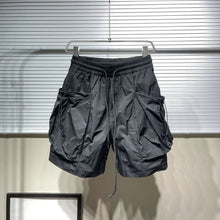 Men Shorts Summer Outdoor Glossy Cool Feeling Quick Dry Wide Leg Pants Functional Wind Large Pockets Trendy Men Workwear Shorts