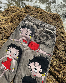 Harajuku Gothic Grey Girl Spider Print Baggy Jeans Jeans Vintage Streetwear Y2K Pants Mens High Waist Wide Leg Trousers