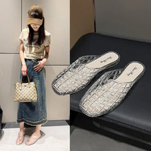 Women's slippers summer breathable women's cool sandals summer sparkling flat hollow out versatile hooded cool sandals for women