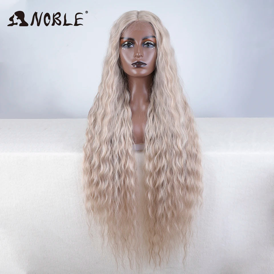 Noble Cosplay 42 Inch Blonde Ombre Synthetic Lace Front Wig