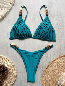 Pearls Strap Bikini Set Women Push Up Brazilian Swimsuit