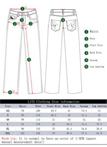 LIYS Men Retro Black Wash Multi Pocket Cargo Jeans Ripped Baggy Wide Leg Y2K Streetwear Denim Pants Tactical Loose Trousers