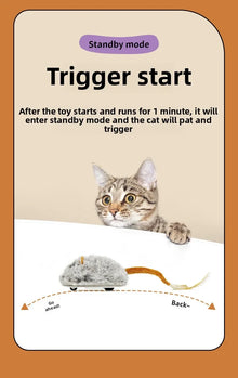 Fun Realistic Cat Plush Mouse Toy, Interactive Running Mice with Dog Tail for Cats, Kitten Teaser Pet Toys for Indoor Play and