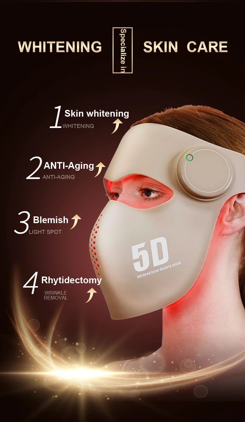 Great Improvement For Skin LED Mask Two Version With Without Laser Light Therapy 3D Red Light 1064nm Red Light Mask Therapy Face