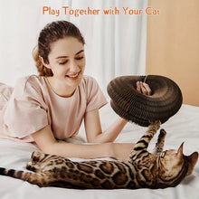 Ultimate indoor interactive mental and physical exercise cat toy, foldable cardboard scratching post