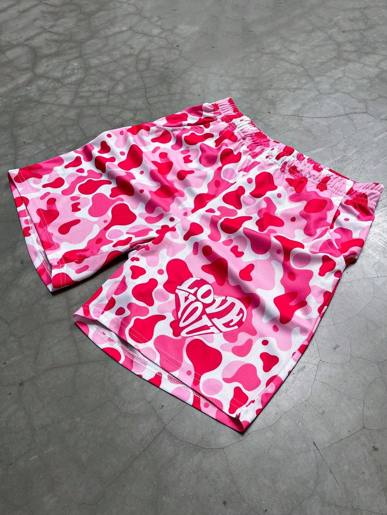 2026 Summer New Men's Shorts with 3D Heart Pattern Print - Street Casual Fashion Comfortable Breathable Lightweight