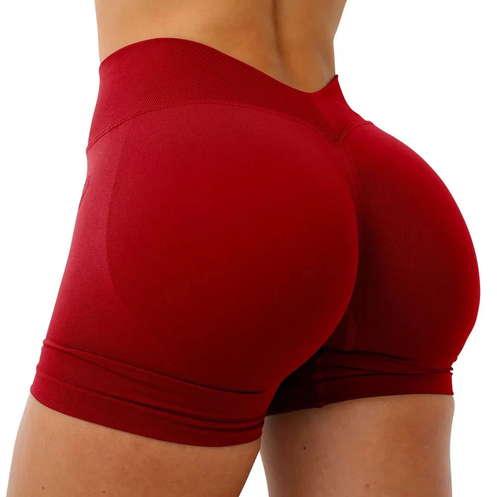 Women Seamless Yoga Shorts Butt Lifting Gym Workout Shorts