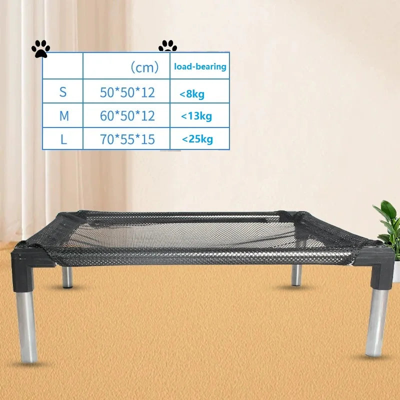 Cooling Elevated Dog Bed - Raised for Dogs, Cat, Outdoor With Guardrail, Breathable Mesh, Portable Camping Cot