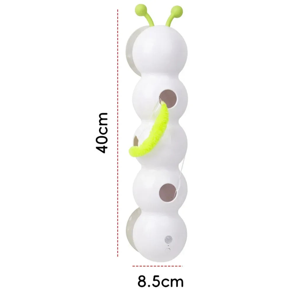 Smart Caterpillar Cat Toy Whack A Mole Cat Toy Interactive Cat Feather Toy Motion Sensor Teasing Cat Toy for Indoor Cats