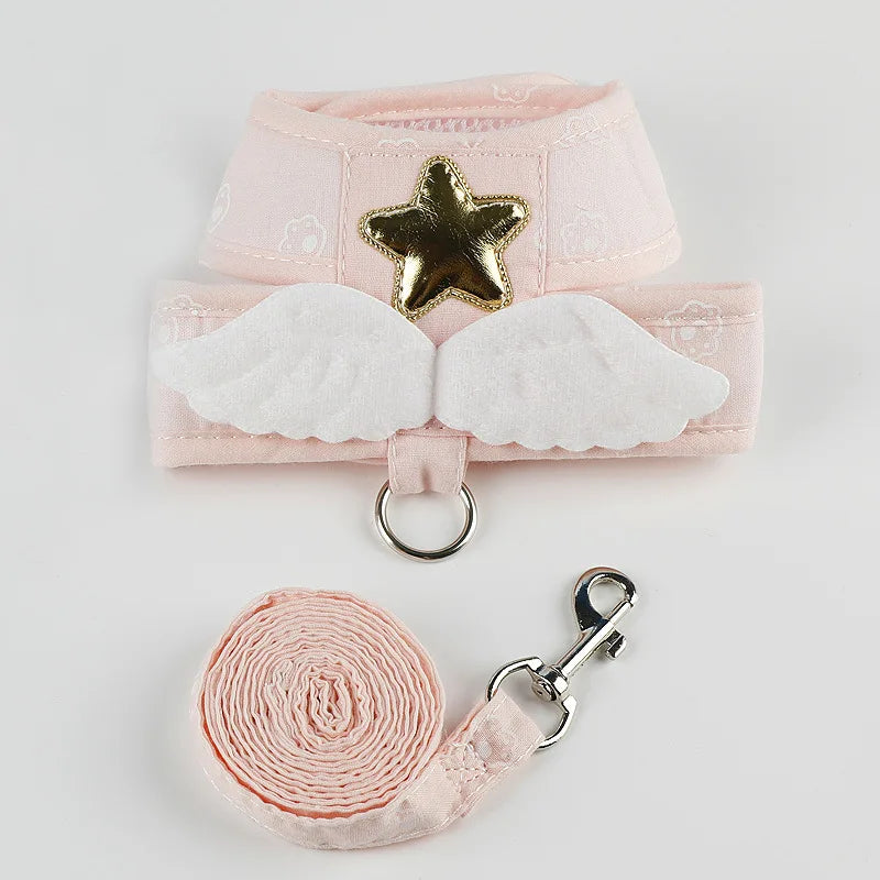 Angel Wing Vest Harness Leash Cat Dog Pet Supplies Personalized Necklace Accessories Harness Leash 4 Season