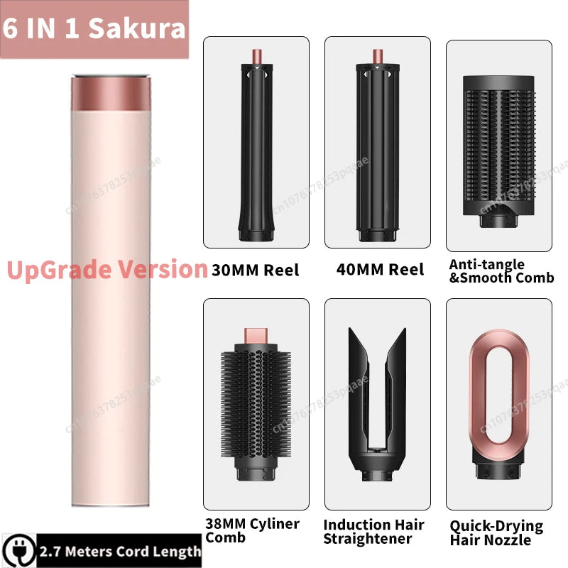 New Multil Hair Styler Auto Curling Dryer Wrap Hot/Cold Air Dryer 1300W Hair Straightener Curling Barrel Brush Salon Hair Dryer